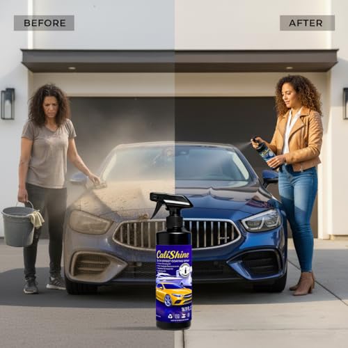CaliShine Quick Effect Coating Spray - 16.9 fl oz Waterless Ceramic Car Wax Coat - Detail Polish & Cleaner for Cars Boat Body & Glasses, Window Glass and Headlight - Shine Restoration Kit (1000 ml) - size: 16.9 Fl Oz (Pack of 2)