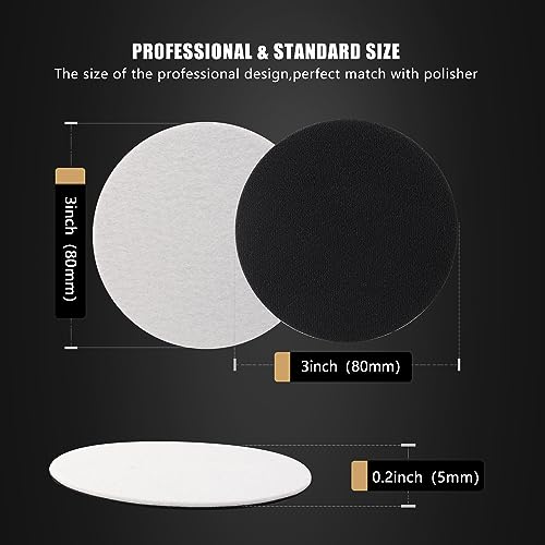 Polishing Pad, SPTA 5 Pcs 3''(80mm) Car Polishing Discs Microfiber Polishing Buffing Pad, Scratch Removal Kit for Correct Damaged Window Cleaning, Removing Stubborn Waterspots - size: 3 Inch(80mm)