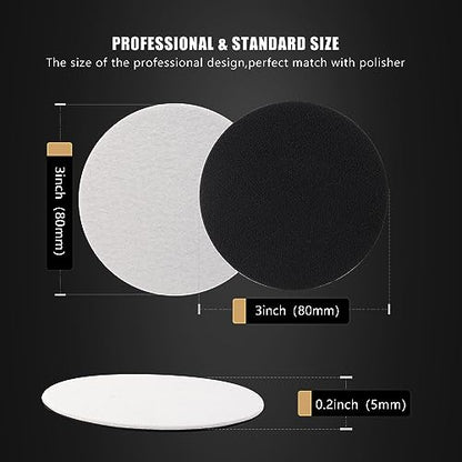 Polishing Pad, SPTA 5 Pcs 3''(80mm) Car Polishing Discs Microfiber Polishing Buffing Pad, Scratch Removal Kit for Correct Damaged Window Cleaning, Removing Stubborn Waterspots - size: 3 Inch(80mm)