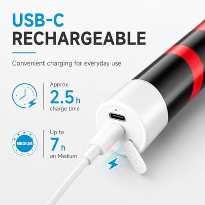 Luma Chord Flexible LED Work Light, 800 Lumen Rechargeable Mechanic Flashlight with Magnetic Base, Hanging Hook, 30-Inch Bendable USB-C Inspection Light for Auto Repair and Garage