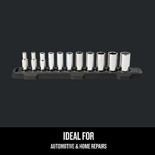 CRAFTSMAN Socket Set, SAE, 3/8" Drive, 6 Pt., 11Piece (CMMT12044) - size: 3/8" in, style: SAE