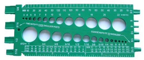 Stainlesstown Nut Bolt Thread Gauge (Green) - Heavy Duty Plastic - Measures Standard and Metric Bolts - color: Green