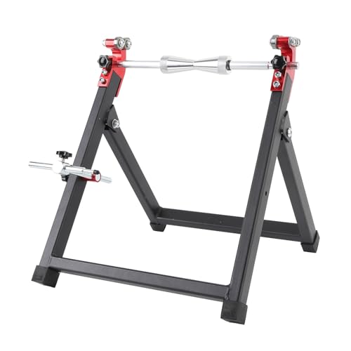 Tbest Wheel Balancer Truing Stand Portable Adjustable Balancing Tool for Sport Bike Fits up to 23in Rim Black