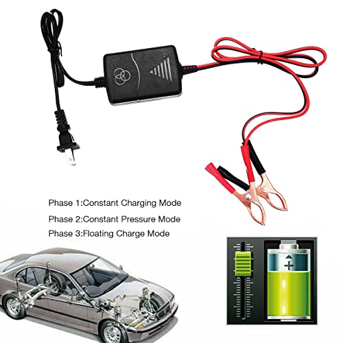 12V Sealed Lead Acid (SLA) Battery Charger 1000mA, Battery Charger Maintainer 12v Trickle Charger for Boats Motorcycles ATVs Riding Mowers & Car Truck SUV RV