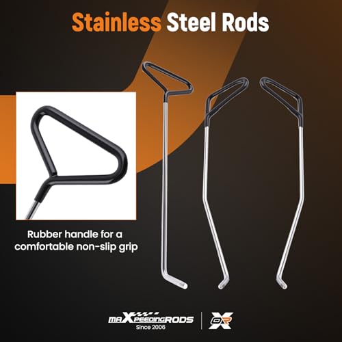 maXpeedingrods Paintless Dent Repair Tools, Dent Removal Rods with Awl Head, Car Auto Body Dent Removal for Hail Dents and Door Ding (3pcs Rod 20 pcs Head) - size: 26 PCS