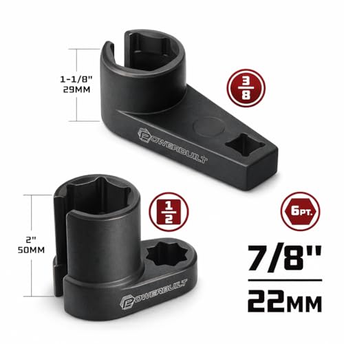 Powerbuilt 7-Piece Specialty Sensor and Switch Socket Set – Removes Oxygen Sensors, Oil Pressure Switches, Thermal Sensors, Includes Storage Case - 648992 - style: 7 Piece Oxygen Sensor Socket Set