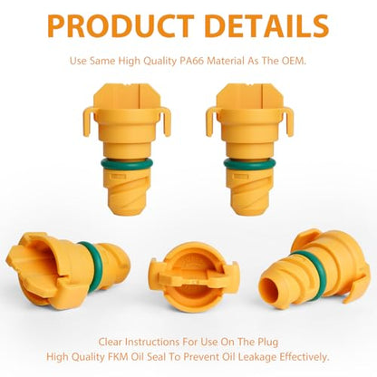 Oil Drain Plug 6 Pack Compatible with Ford F150 Mustang Bronco Edge Lincoln Explorer 2.7, 3.0, 3.5, 5.0 KX6Z6730B KX6Z-6730-B FT4Z-6730-A BC3Z-6730-A