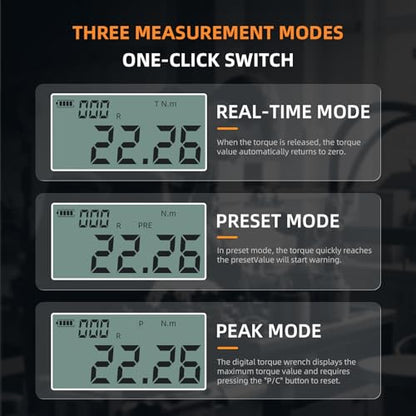 Digital Torque Wrench 1/4 Drive (7.37Ft/ 0.3-10 N.m)±2% High Accuracy Digital Torque Wrench with Buzzer and LED Flash Notification Four Units of Measure Torque Wrenches Digital - size: 1/4-10 Nm
