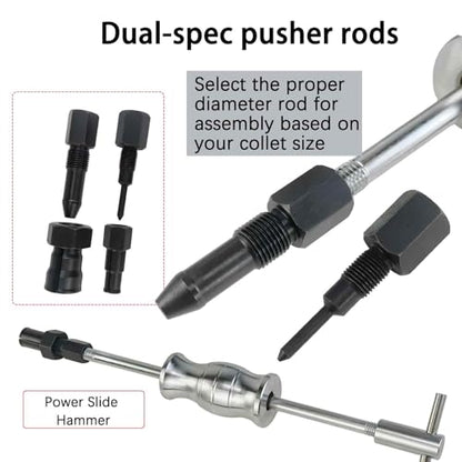 12pcs Blind Hole Collet Bearing Puller Set,8-32mm Inner Bearing Extractor with Slide Hammer Internal Bearing Extractor Puller Kit for Motorcycles, ATVs, and Scooters etc