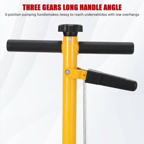 GarveeTech 22 Ton Air Hydraulic Floor Jack for Heavy Duty Trucks & Tractors – Low Profile (9"-17.7"), 4 Adapters, 46" Adjustable Handle – 44,000 Lbs Capacity - color: 22 Ton Yellow