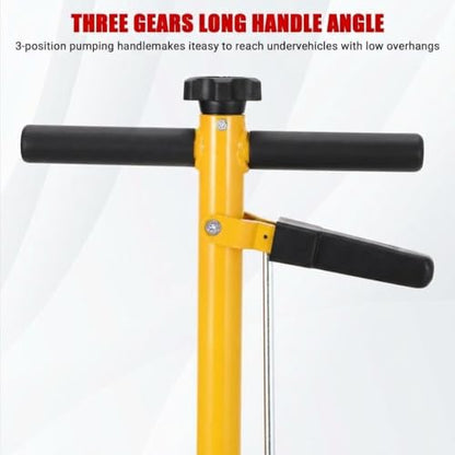 GarveeTech 22 Ton Air Hydraulic Floor Jack for Heavy Duty Trucks & Tractors – Low Profile (9"-17.7"), 4 Adapters, 46" Adjustable Handle – 44,000 Lbs Capacity - color: 22 Ton Yellow