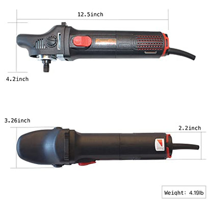 Mini Rotary Car Polisher Machine Buffing with Pads and M14 Extension Shafts