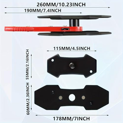 Brake Caliper Press Tool, Ratcheting Piston Compressor, Universal | Red anodized steel, disc brake service, piston compression, ratcheting operation, universal compatibility