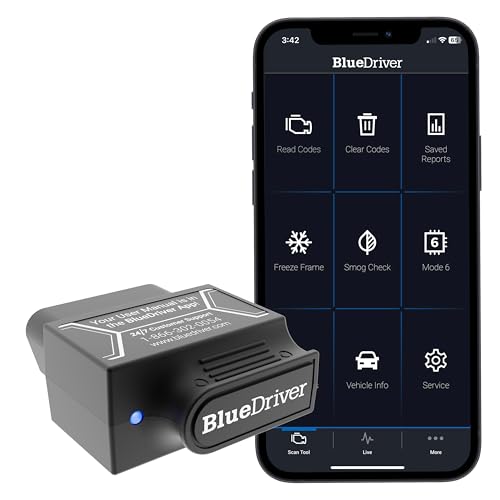 BlueDriver Bluetooth Pro OBDII Scan Tool for iPhone & Android - No Subscription Fee - OBD2 Car Scanner and Code Reader - Diagnose Check Engine, ABS, SRS, Airbag & 7000+ Issues on Vehicles 1996+ - size: Pro
