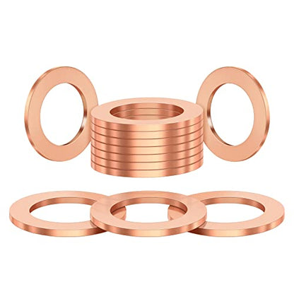 (20Pcs) M12 (12 * 18 * 1.5) Oil Drain Plug Red Copper Gaskets Crush Washers Seal Ring Replacement for Select Models DFL-044 - size: Crush Washers