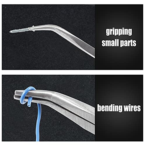 11-Inch Long Reach Bent Nose Pliers with Serrated Jaws 45 Degree Angled Needle Nose Plier Angled Pliers, Long Reach Plier for Hard to Reach Narrow Spaces & Limited Clearance Areas - style: 45 Degree angled pliers