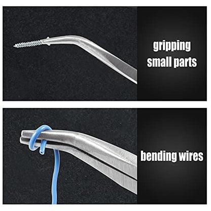 11-Inch Long Reach Bent Nose Pliers with Serrated Jaws 45 Degree Angled Needle Nose Plier Angled Pliers, Long Reach Plier for Hard to Reach Narrow Spaces & Limited Clearance Areas - style: 45 Degree angled pliers
