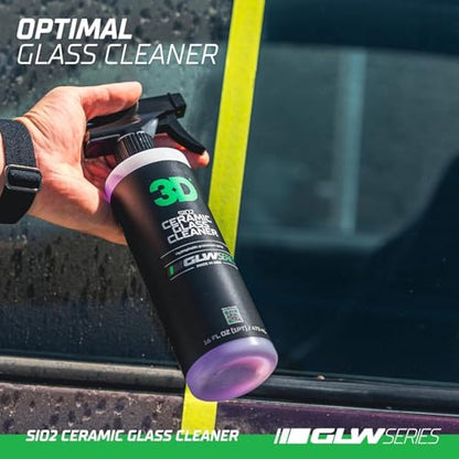 3D SiO2 Ceramic Glass Cleaner 1 Gallon – Hydrophobic Car Glass Cleaner with Rain Repellency – Optical-Grade Clarity, Streak-Free Shine & Ceramic Protection – Auto Detailing Spray – Made in USA - size: 128 Fl Oz (Pack of 1)