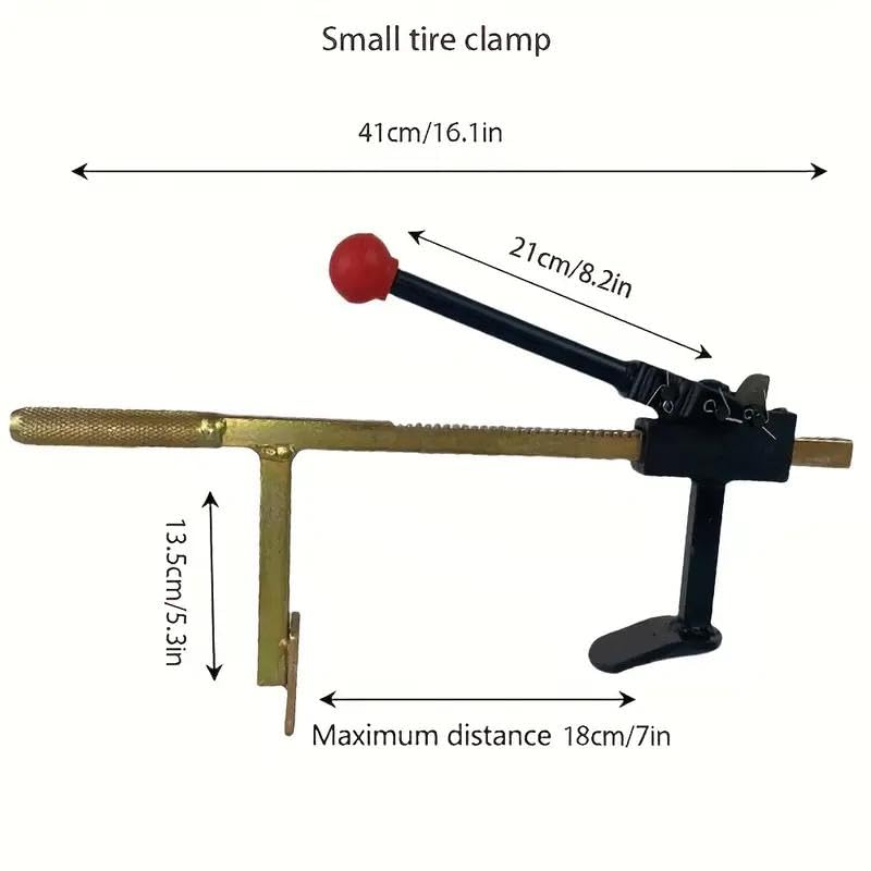 Small Manual Tire Changer & Bead Breaker Tool (Max 180mm/7), Portable Motorcycle Tire Removal Tool for E-Bike, Scooter & ATV, Heavy Duty Steel Rim Protector & Bead Buster