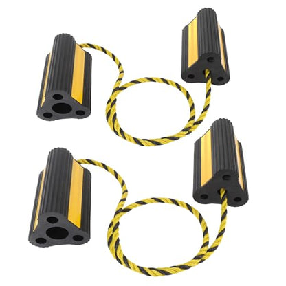 Heavy Duty Rubber Wheel Chocks, 2 Pair Non Slip Wheel Blocks with 3 Reflective Strips for RV Trailer Truck Small Aircraft
