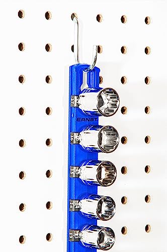 Ernst Manufacturing - 8412-Red-1/2 8-Inch Socket Organizer with 7 1/2-Inch Twist Lock Clips, Red - color: Red, size: 1/2-Inch Twist Clips, style: 8-Inch