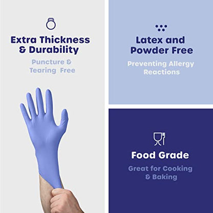 GUSTO Blue Nitrile Gloves, Disposable Gloves – 4 Mil, Latex & Rubber Free, Non-Sterile Powder-Free (Formerly Comfy Package) - size: Medium, style: 100 Count