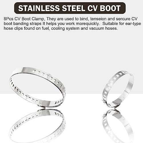 2Pcs CV Boot Clamp Crimp & Banding Tool Set with 10 Crimp Bands | Professional pliers for ear & band-style CV clamps for car and ATV axle boot replacement maintenance