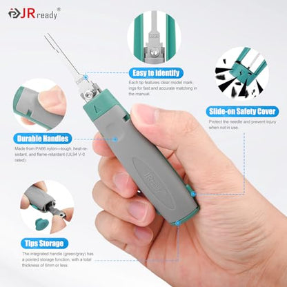 JRready 55PCS Terminal Pin Removal Tool Master Kit for Electrical Connector | TE, Deutsch, AMP, Molex, Delphi, Harting, Anderson, JPT, D SUB Connectors, Automotive Pin Release, Nylon Protective Handle - size: 55pcs JRconDRK Pin Rmoval Tools