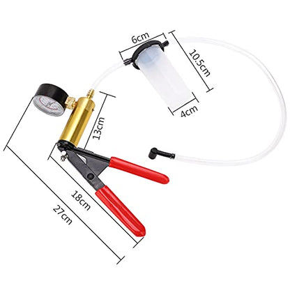 Aramox Hand Held Vacuum Pump Tester Kit for Brake Bleeding, Multi Functional Gauge with Carrying Case, Attach Hoses and Adaptors for Most Vehicles