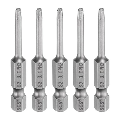 HARFINGTON 5pcs #2 Phillips Screwdriver Bit PH2 1/4" Hex Shank 2" (50mm) Long Magnetic S2 Steel Industrial Grade Screw Driver Bit Cross Head Electric Drill Bits 0.118" (3mm) Rod - size: PH2 x 50mm x 3mm