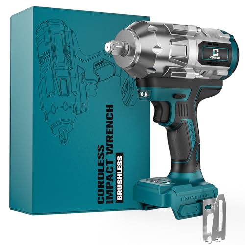 Cordless Impact Wrench 1/2 inch for Makita Battery, 900FT-LBS (1200N.m) Brushless Electric Impact Gun Includes LED Work Light, Bare Tool Only (950Ft-lbs Wrench Bare Tool) - color: For Makita 1/2 900ft-lbs Bare Tool