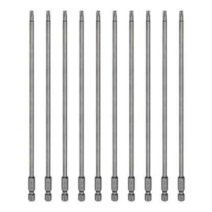 HARFINGTON 10pcs T20 Torx Head Screwdriver Bit 1/4" Hex Shank 7.87" (200mm) Long Magnetic No Hole Tip Tamper Proof 6 Point Star Screw Driver Drill Bits S2 Steel Industrial Power Screwdrivers - size: T20 x 7.87"