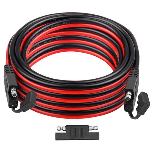 SAE Extension Cable 30FT–Heavy Duty 10AWG Tinned Copper Wire with SAE Battery Cable Terminal Connectors for Automotive, RV, Marine, and Solar Applications. - size: 30 FT