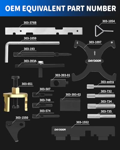 DAYDOOR 1.5 Timing Tool Kit for Ford/Focus/Kuga/Fiesta/Fusion/Escape/Mazda | 18 Pcs Camshaft Locking Set, for 1.4 1.6 1.8 2.0 Di/TDCi/TDDi ECOBOOST 1.6 Ti-VCT 1.5 1.6 VVT 2.5L Engine Timing Tool - size: 18 PCS KIT