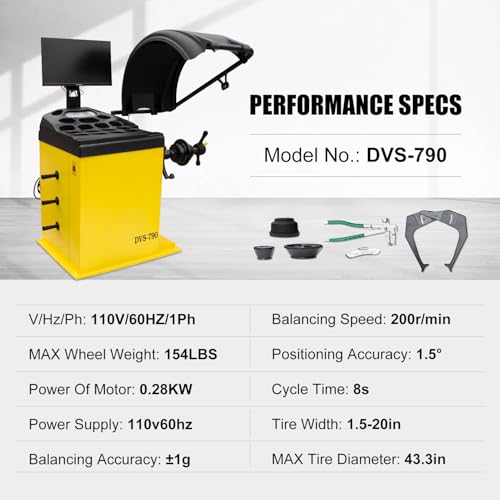 Tire Changer and Premium Wheel Balancer Combo with Bead Blaster & 24" LCD, 110V for 10-26" Rims, Advanced Tire Service System for Professional Use