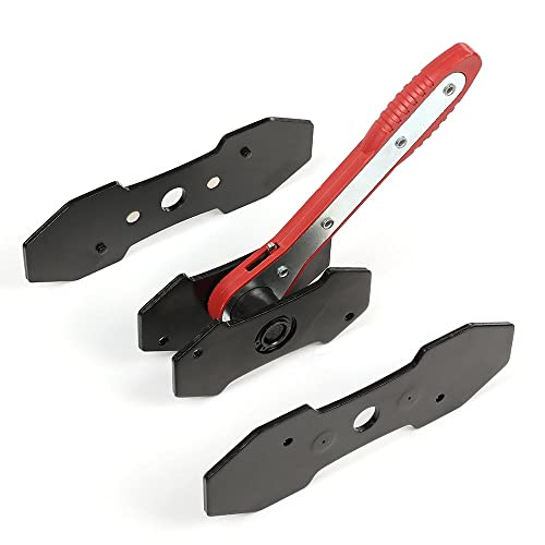 G-PLUS Brake Caliper Piston Press Tool Universal Fit Red | 360° Ratcheting Caliper Spreader with 2 Steel Plate Adapters Single Twin Quad Piston Cars Trucks Commercial Vehicles - color: Red(Amazon delivery)