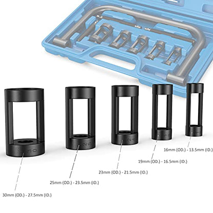 MOSTPLUS Valve Spring Compressor, 10 Piece Spring Clamp Tool Kit with C Clamp, Collet Pusher Adapters, Extension Rods, and Lever for Car, Van, Motorcycle, Small Engine Vehicle Equipment