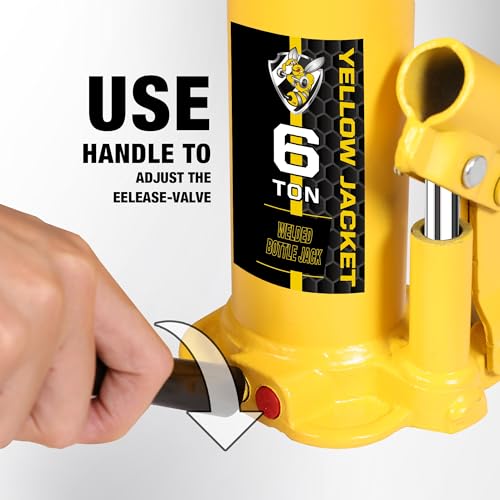 YELLOW JACKET 6 Ton Muti-Directional Welded Bottle Jack(12,000lb) for Car, Pickup, Truck, RV, Auto Repair - size: 6 ton muti-directional