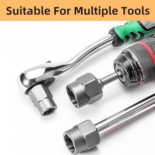 14-Piece Impact Bolt & Nut Remover Set, 3/8”Bolt Lug Nut Extractor Socket Tool Set, Damaged Bolt Nut Remover with Hex Adapter for Removing Stripped, Damaged, Rounded off and Rusted Bolts & Nuts