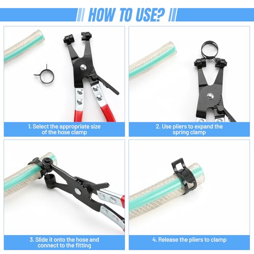 Housolution 400PCS 6-35mm Spring Hose Clamps, 20 Sizes Spring Pipe Clamps with Hose Clamp Pliers, Pipe Clamp for Automotive, Fuel Lines, Silicone,Vacuum Hoses and Mechanical Applications - style: Spring Hose Clamps