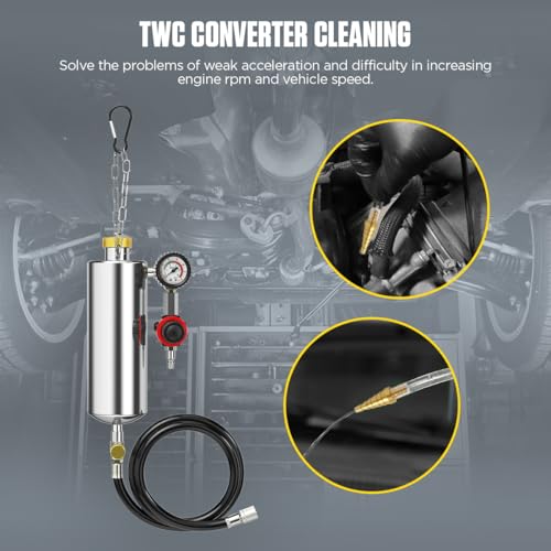 AUTOOL Fuel Injector Cleaner Kit Fuel System Cleaner, Non-dismantle Fuel Injector Cleaner Tester 1000ML 150PSI Automotive Intake Valve Manifold Throttle Body Catalytic Converter Cleaner