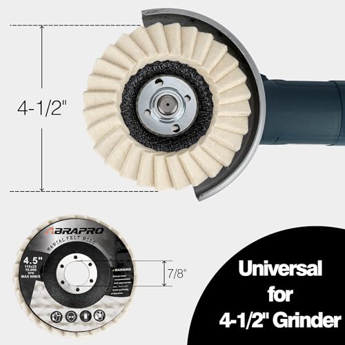 5 Pack Felt Wool Polishing Disc for Angle Grinder, 4-1/2" x 7/8" Wool Buffing Wheel Pad for Polishing Rough Surface to a Mirror Finish, for Metal Aluminum Marble Wood - style: 5pack-Flat Wool Polishing Disc