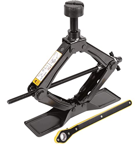 Steel Scissor Jack for Car 1.8 Ton Oversized Base, Portable, Ideal for SUV and Auto, Tire Changing Kit, Ratchet Handle Saving Strength Design (1.8 Ton) - style: Scissor Jack