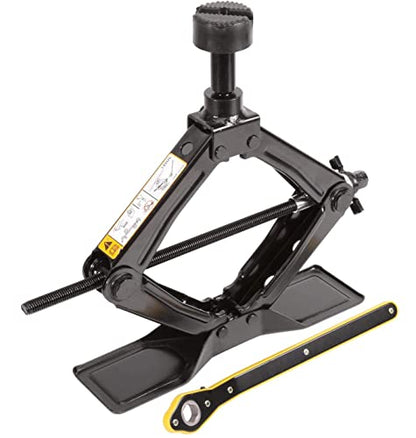 Steel Scissor Jack for Car 1.8 Ton Oversized Base, Portable, Ideal for SUV and Auto, Tire Changing Kit, Ratchet Handle Saving Strength Design (1.8 Ton) - style: Scissor Jack