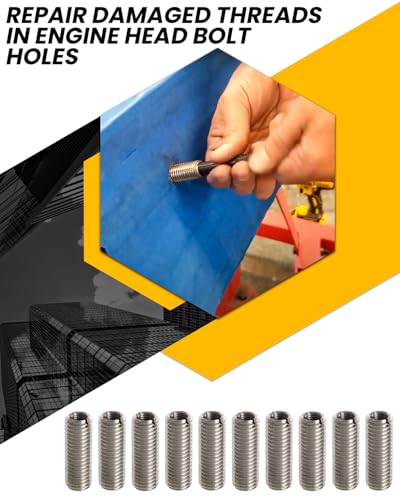 Head Bolt Thread Inserts Kit M11 x 1.5, 10PCS for Toyota 2AZFE | Stainless Steel, for Camry 2002-2013, Solara 2002-2005, RAV4 2004-2005, Highlander 2001-2013