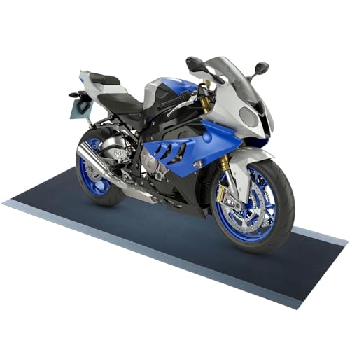 Drydiet Motorcycle Mat Garage Floor Rug Washable Parking Mats for Garage Floors Non Slip Oil Absorbent Pad Rubber Backing Layer Protects Floor(Metal Style,98 x 31 Inch) - size: 98 X 31 Inch, style: Metal Style