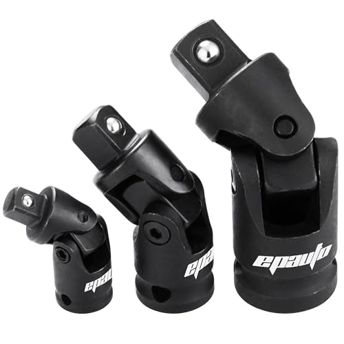 EPAuto 1/2-inch Drive Click Torque Wrench + Impact Universal Joint Set