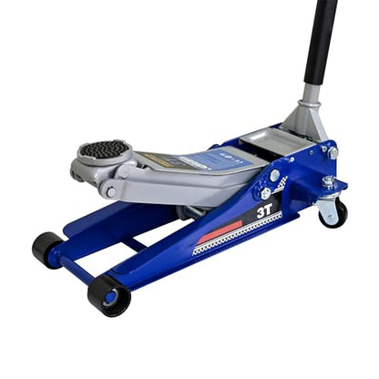 3-Ton Industrial Low-Profile Dual-Piston Floor Jack 3.1-18.7in Lift Range 6600-lb Capacity Aluminum Steel - color: Blue_1