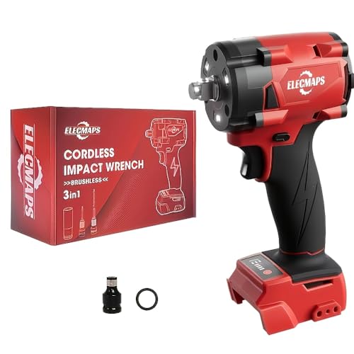 Brushless Impact Wrench(Battery Not Include), High-torque Wireless Electric Impact Gun, 4500 Rpm High-torque Impact Driver, Electric Impact Wrench Suitable For RVs, Renovations, DIY, Etc.