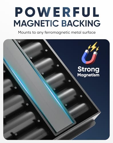 Reniteco Magnetic Socket Holder Set, Black Portable Heavy Duty Socket Rail For 3/8-inch Drive, Hold 28 Sockets - Fit Shallow & Deep Sockets, Sockets Not Included - color: 3/8"-black